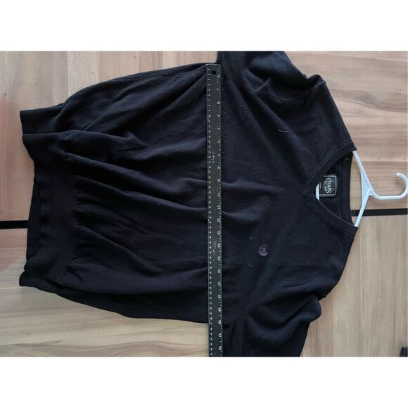 Chaps Navy Blue V-Neck Knit Cashmere Long Sleeve Pullover Sweater Men's Size Lar - Picture 9 of 9